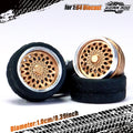 Kicarmod 1/64 Model Car ABS Wheels with Rubber Tire Brake Disc Metal Rims Diameter 10mm Refitting Parts For Model Car Hot Wheels