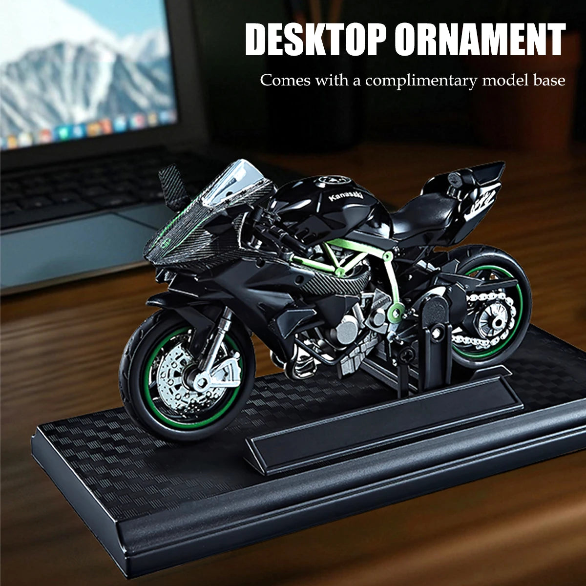 Motorcycle DieCast Model 1:18 Toy Car,  Collectible Model With Ornament Base Rotating Rubber Tires Kids Gifts