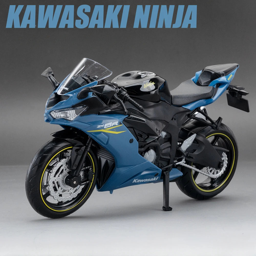 1:12 كاواساكي نينجا ZX-6R دراجة نارية سبيكة نموذج سيارات لعب إطارات مطاطية عجلة ممتص للصدمات مركبة للأطفال هدية المهرجان