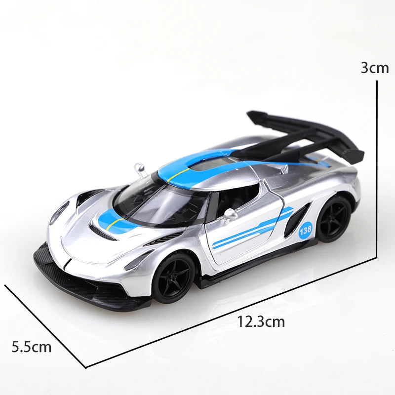 (Bagged) 1:36 scale replica racing car toy model, die-cast metal, realistic car, children's alloy car, boy's toy, car decoration