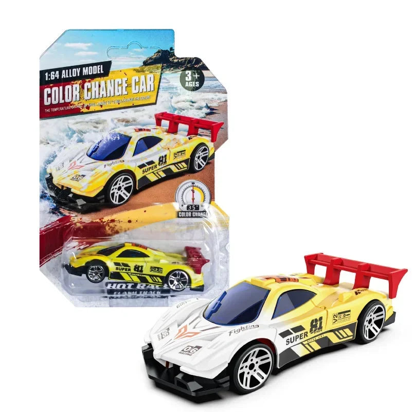 1:64 Magic Color Changing Racing Car Model Temperature Sensitive Inertia Pull Back Cars Toys Crash-Resistant Durable Boys Gift