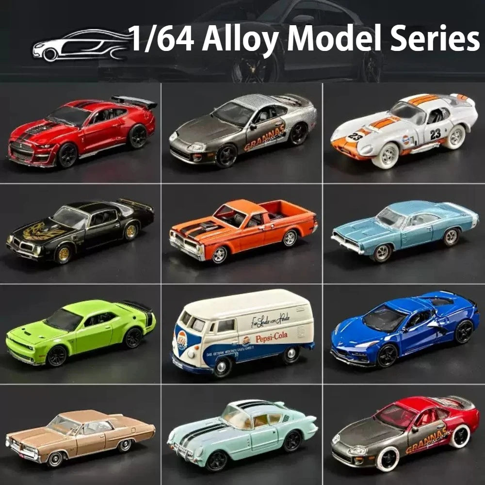 1:64 Scale JDM Corvette GT500 Firebird Daytona Stardust Alloy Diecast Models Toys Series Miniature Cars for Children's Toy Gifts