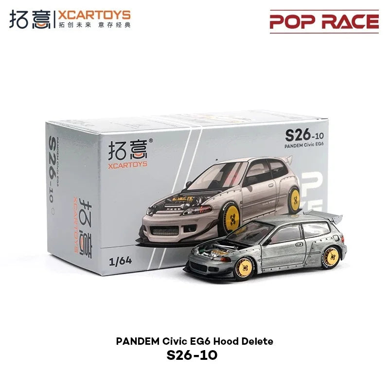 Xcartoys x Pop Race 1:64 EVA RT TYPE-08 087X PANDEM S13 SINGER SKYLINE GTR V8 DRIFT Diecast Model Car