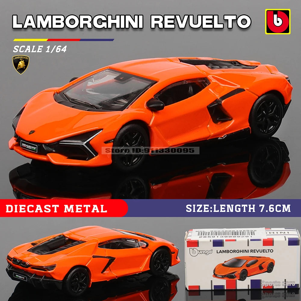 Bburago 1:64 golf Porsche 911 Shelby Raventon Mustang Lamborghini Collection Series Car Die Casting Model Children's Gift Toy