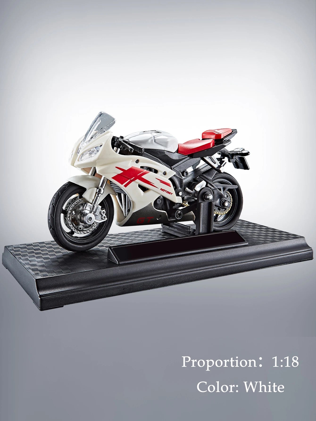 Motorcycle DieCast Model 1:18 Toy Car,  Collectible Model With Ornament Base Rotating Rubber Tires Kids Gifts