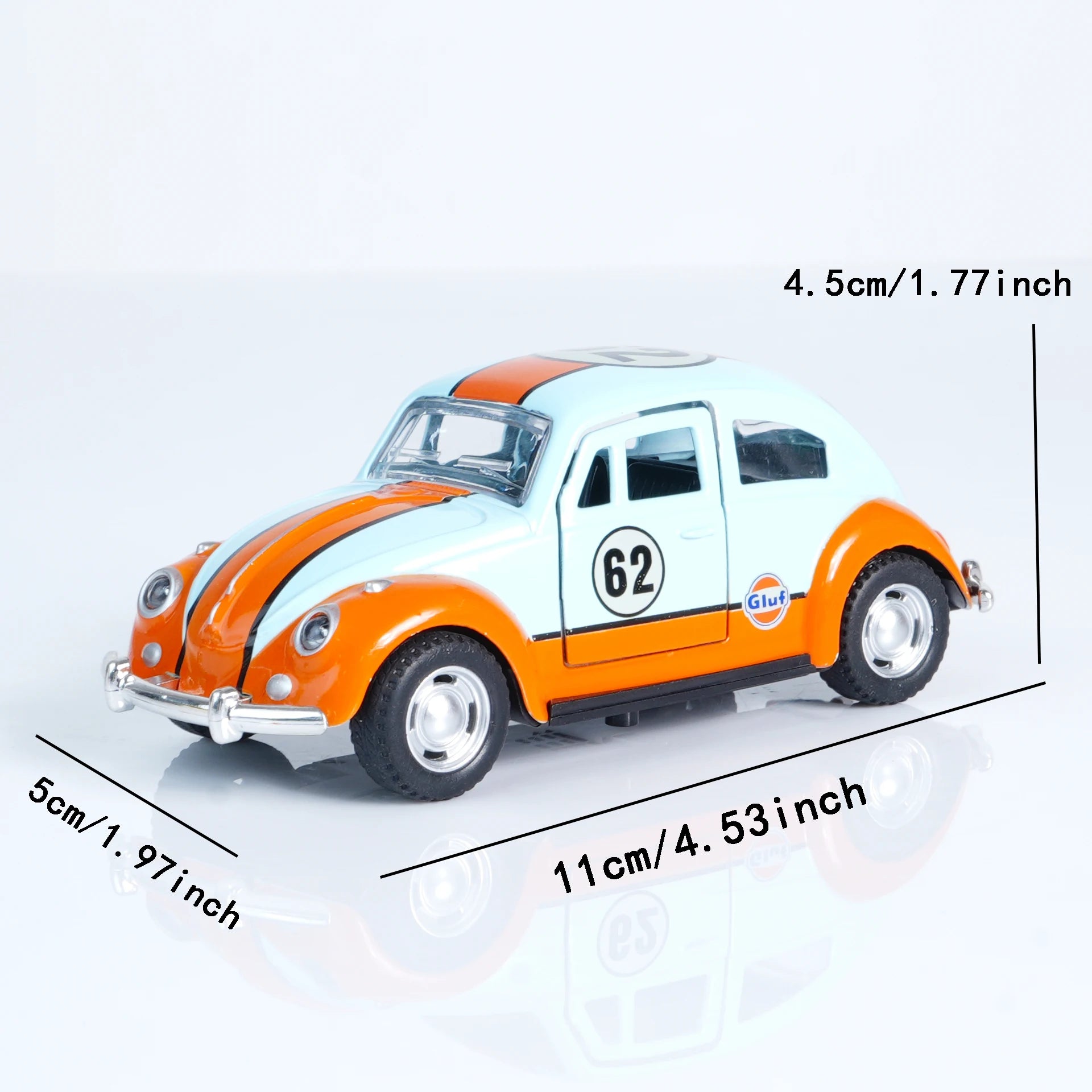 1:36 New Retro Beetle Alloy Die-Cast Classic Model Toy Car, Pull-Back, Openable Doors, Collectible Ornament, Boys' Toy, Christmas Gift, Model Car Ornament