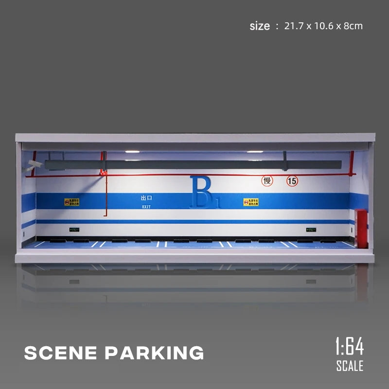 1/64 Garage scene Model Scene with Light Version Simulation Model Scene Decoration Collect (Excluding dolls and car models)