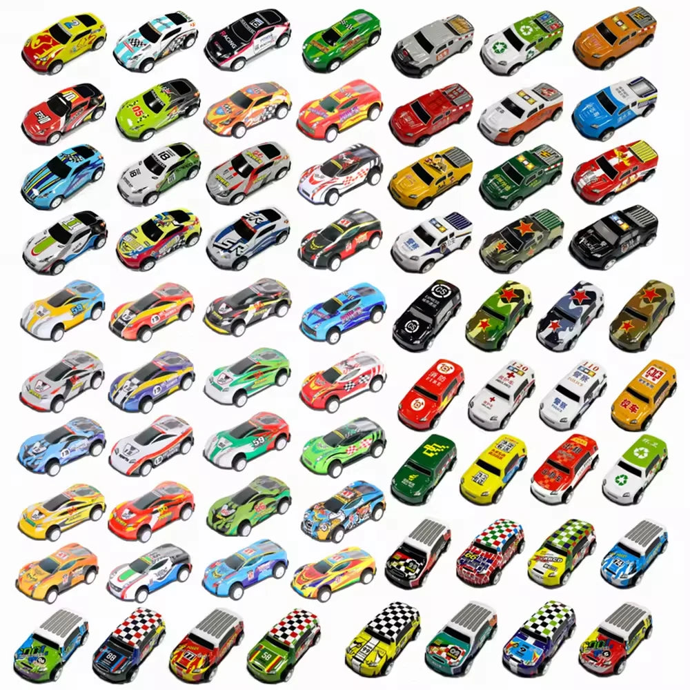 10/20/30/50/100pieces Diecast Car Mini Cars Model Set Toys for Boys Sliding Inertia Pull Back Vehicle Toy Birthday Gifts Kids