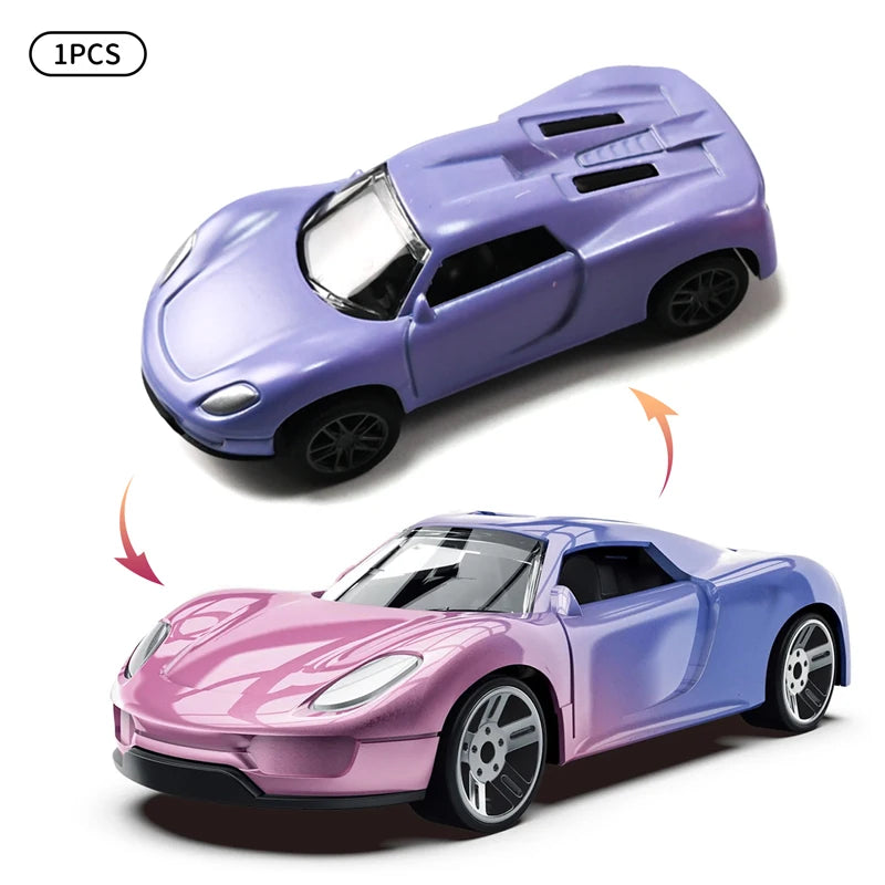 Mini Magic Water & Temp Color Change Alloy Car 1:60, Pull Back Racing Model with Durable Crash-Proof Slide for Boys Kids Gifts