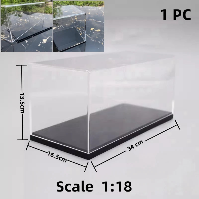Scale 1/64 1/43 1/32 1/24 1/18 Clear Acrylic Display Box Case for Car Model Dust Cover Pre Made Box Diecast Professional Storage