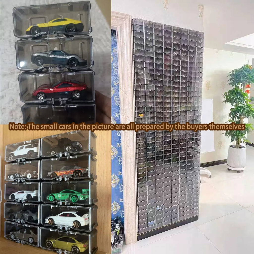 1/64 Acrylic Model Car Display Case Box DIY Assembly Storage Gift for Collectibles Multi-Layer Car Park (Without Car) 1/3/4/5PCS