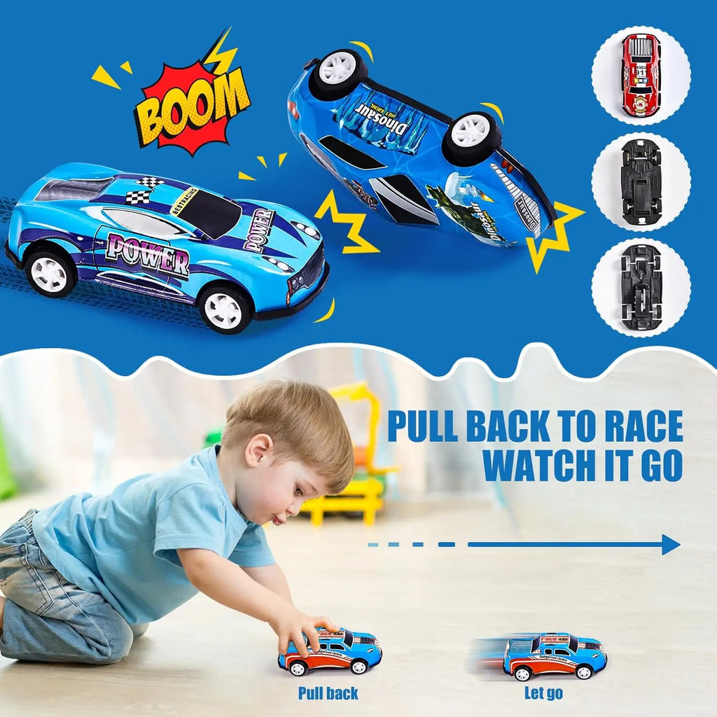 20-50Pcs/set Mini Car Set Inertia Pull Back Cars for Boys Plastic Vehicle Model Collection Toys Birthday Gift for Kids Toddler