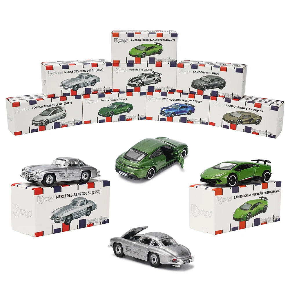 Bburago 1:64 GOLF GT 2017 2020 mustang shelby gt500 Car Model Collection Kids Xmas Gift Toys for Boys Ferrari  Benz Volkswagen