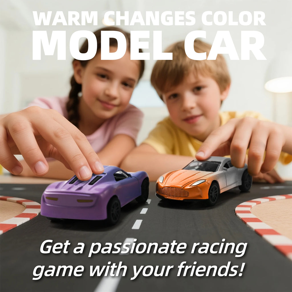 Mini Magic Water & Temp Color Change Alloy Car 1:60, Pull Back Racing Model with Durable Crash-Proof Slide for Boys Kids Gifts