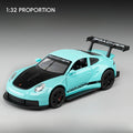 1:32 Alloy Diecast GT3 RS Toys Cars Models Wheel Pull Back 4 Doors Opened Supercar with Light Sound Sports Car Child Adult Gifts
