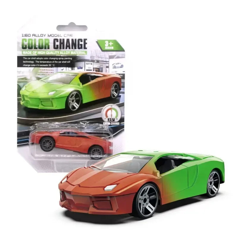 1:64 Magic Color Changing Racing Car Model Temperature Sensitive Inertia Pull Back Cars Toys Crash-Resistant Durable Boys Gift