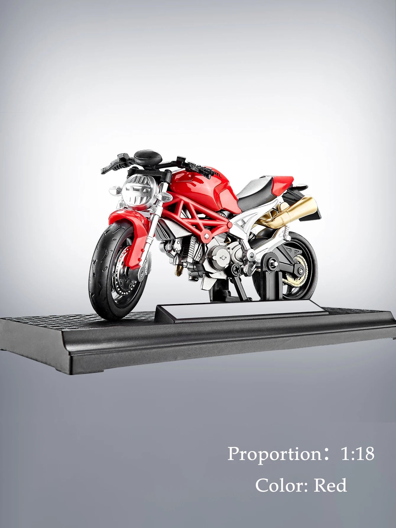 Motorcycle DieCast Model 1:18 Toy Car,  Collectible Model With Ornament Base Rotating Rubber Tires Kids Gifts