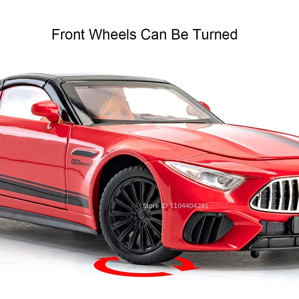 1:22 Scale SL63 G800 Model Miniature Car Toys Diecast Alloy Vehices Front Wheel Steering Sound Light Pull Back Models Adult Gift