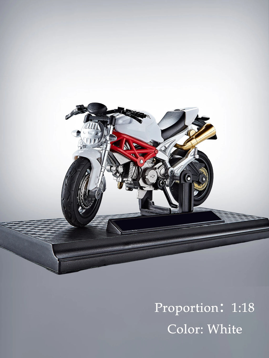 Model Diecast Motocycle Toys Ornament, 1:18/1:36 Car Rotating Rubber Rires Desktop Ornament Gifts