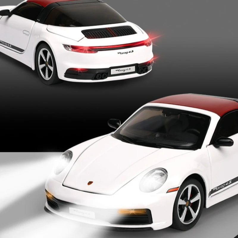 1:32 911 Targa 4S Sports Car Alloy Car Model Simulated Children's Toy Collection Ornaments for Boys Gifts