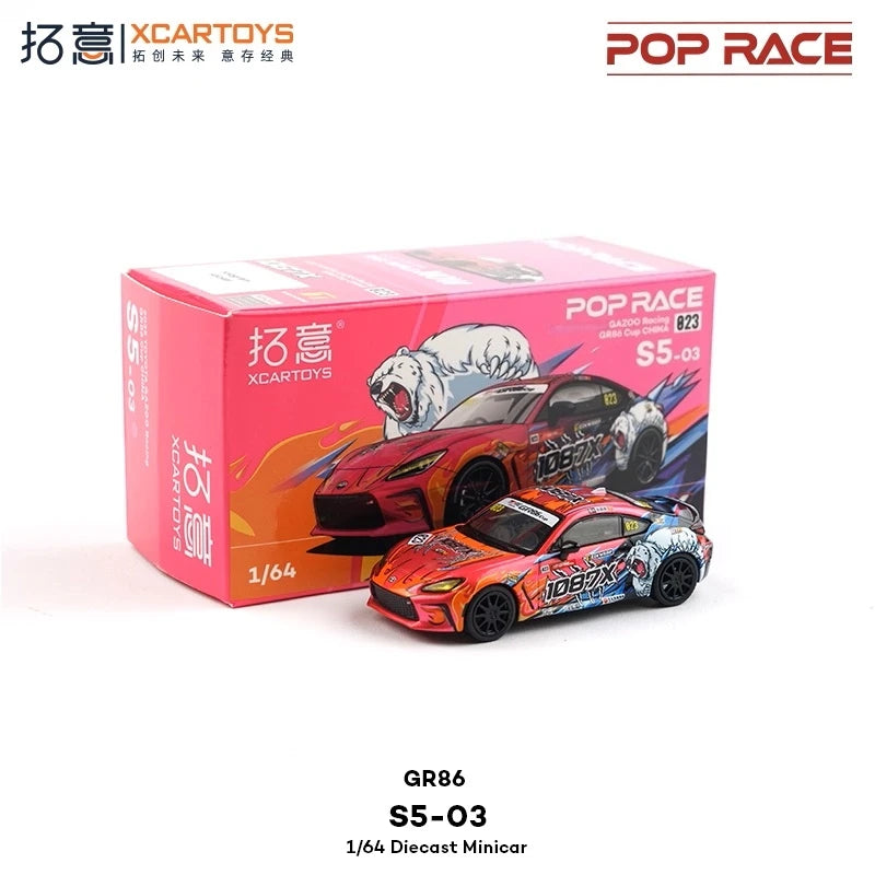 Xcartoys x Pop Race 1:64 EVA RT TYPE-08 087X PANDEM S13 SINGER SKYLINE GTR V8 DRIFT Diecast Model Car
