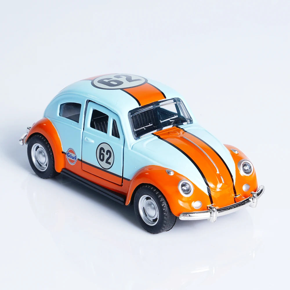 1:36 New Retro Beetle Alloy Die-Cast Classic Model Toy Car, Pull-Back, Openable Doors, Collectible Ornament, Boys' Toy, Christmas Gift, Model Car Ornament