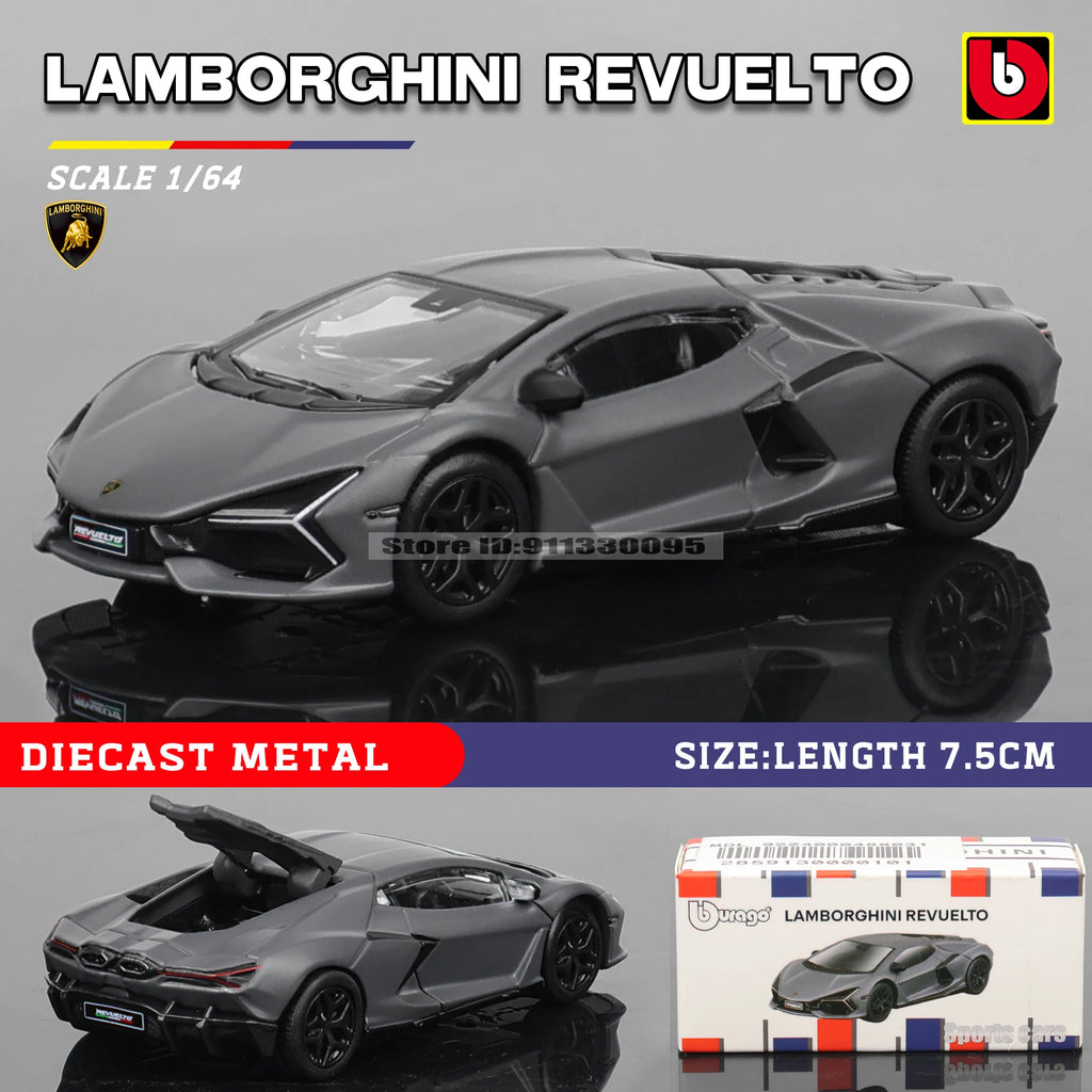Bburago 1:64 golf Porsche 911 Shelby Raventon Mustang Lamborghini Collection Series Car Die Casting Model Children's Gift Toy