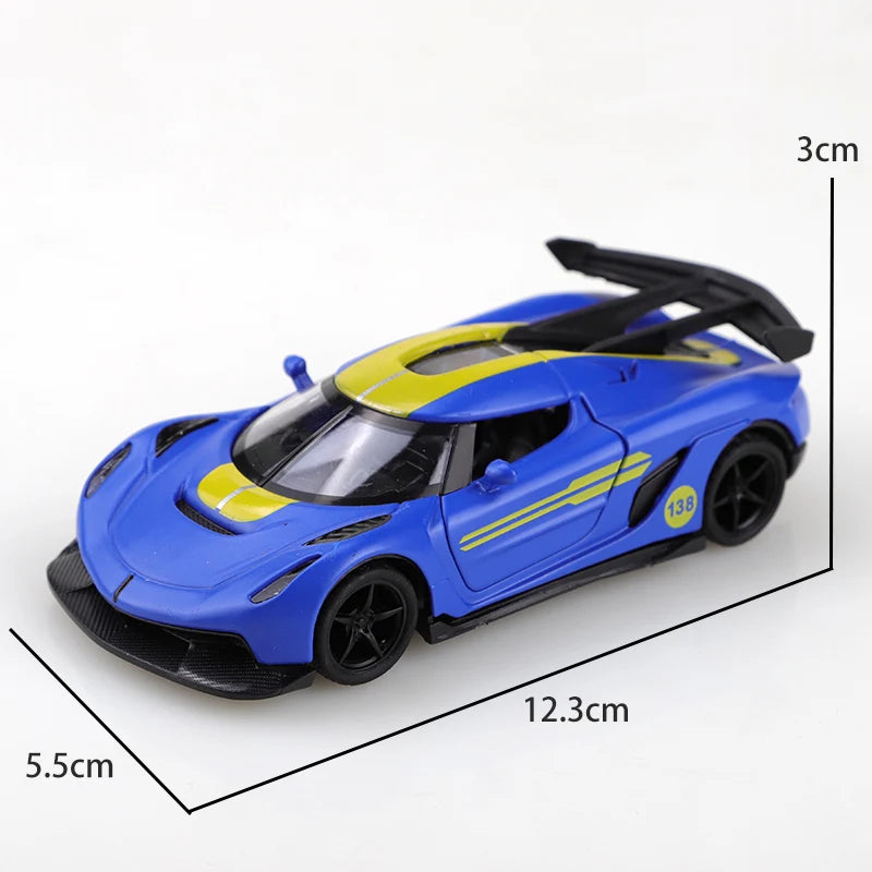 (Bagged) 1:36 scale replica racing car toy model, die-cast metal, realistic car, children's alloy car, boy's toy, car decoration