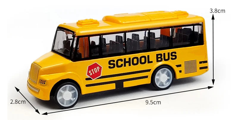 Children's Alloy Anti-Collision Car School Bus City Traffic Decoration Model Airport Metal Pull-Out Boy Holiday Education Toys
