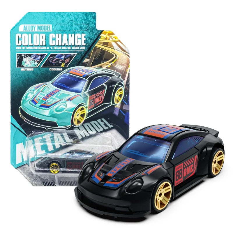 1:64 Magic Color Changing Racing Car Model Temperature Sensitive Inertia Pull Back Cars Toys Crash-Resistant Durable Boys Gift