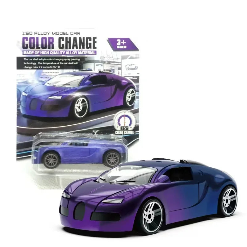 1:64 Magic Color Changing Racing Car Model Temperature Sensitive Inertia Pull Back Cars Toys Crash-Resistant Durable Boys Gift