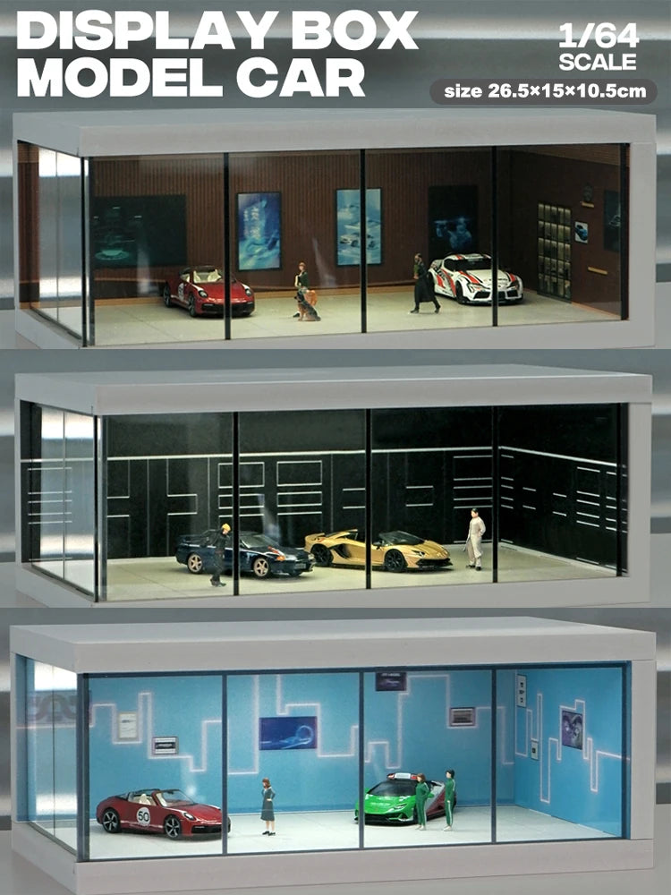 1/64 Garage scene Model Scene with Light Version Simulation Model Scene Decoration Collect (Excluding dolls and car models)