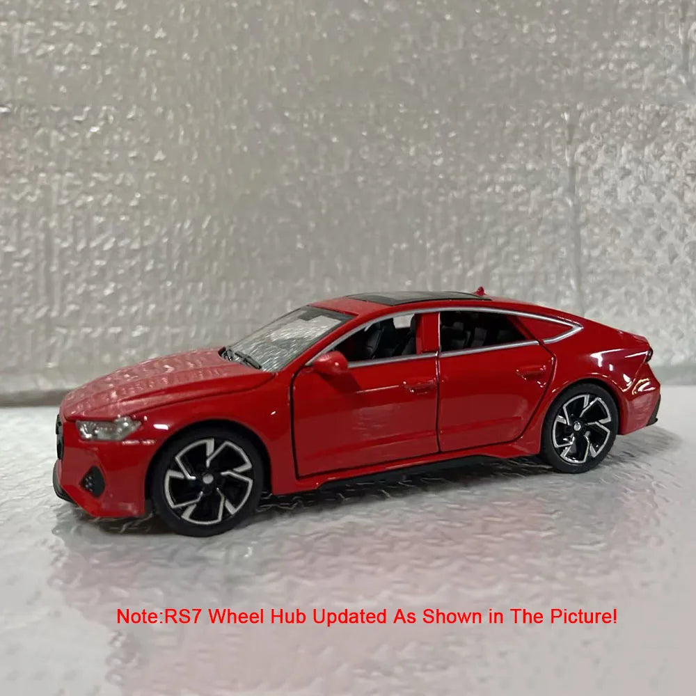 1:32 RS7 Sportback Miniature Model Toy Cars Alloy Diecast 6 Doors Opened with Pull Back Rubber Tires Ornament Vehicle Toys Gifts