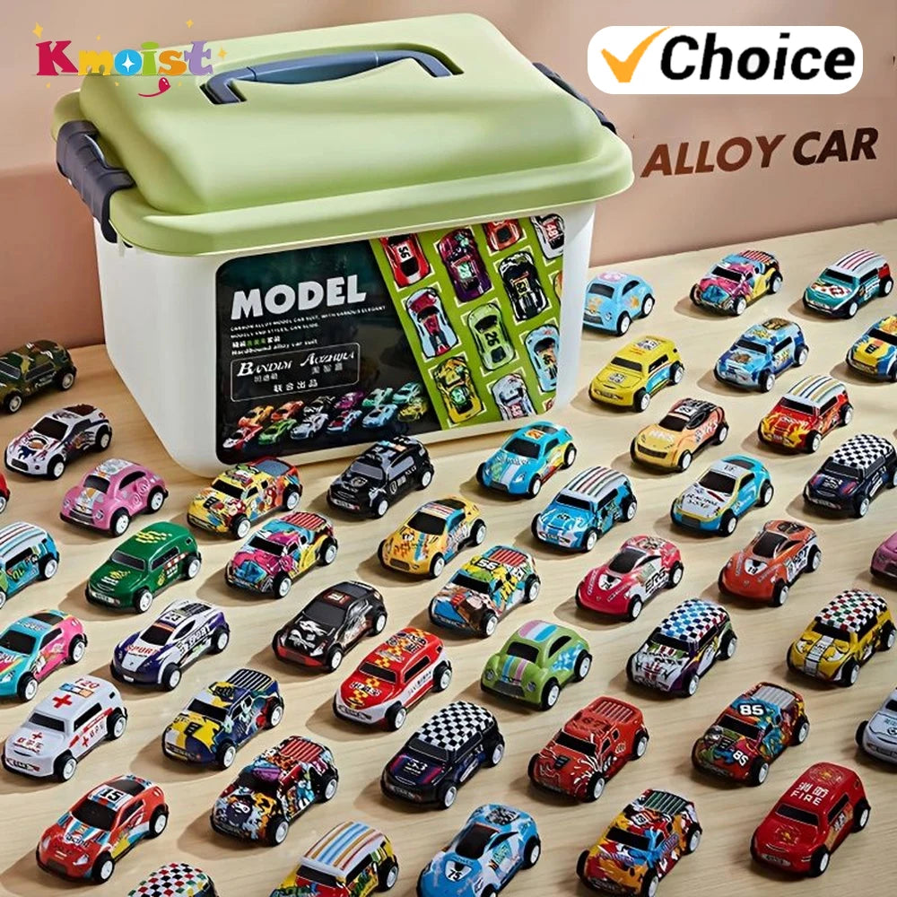 20/30/50Pcs Mini Car Set Inertia Pull Back Cars for Boys Plastic Vehicle Model Collection Toys Birthday New Year Gifts for Kids