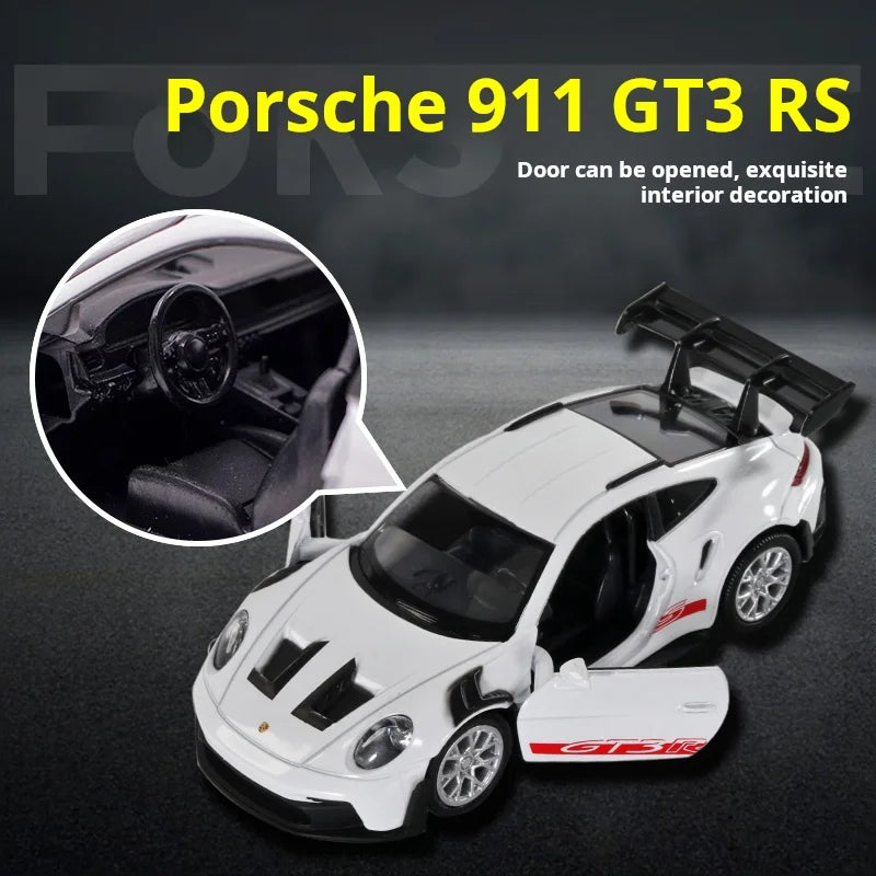 1:36 Porsche 911 GT3 RS Racing Sports Car Alloy Miniature Model Diecast Toy Fast Furious Collect Pull Back Childrens Birthday Gi