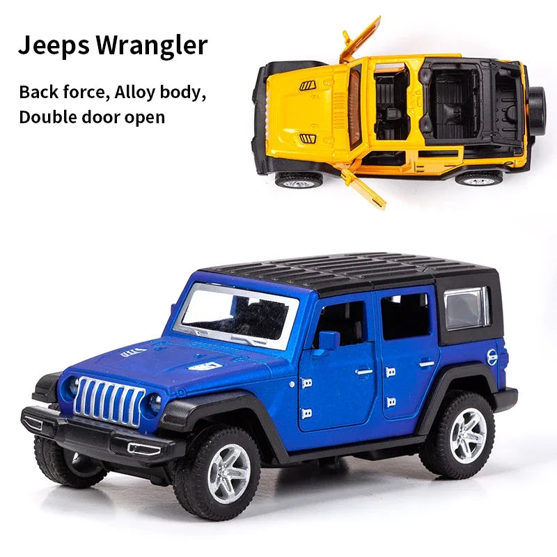 Bagged 1:36 alloy JEEPS Wrangler pull-back off-road car toy imitation off-road pull-back car, boys and children toys