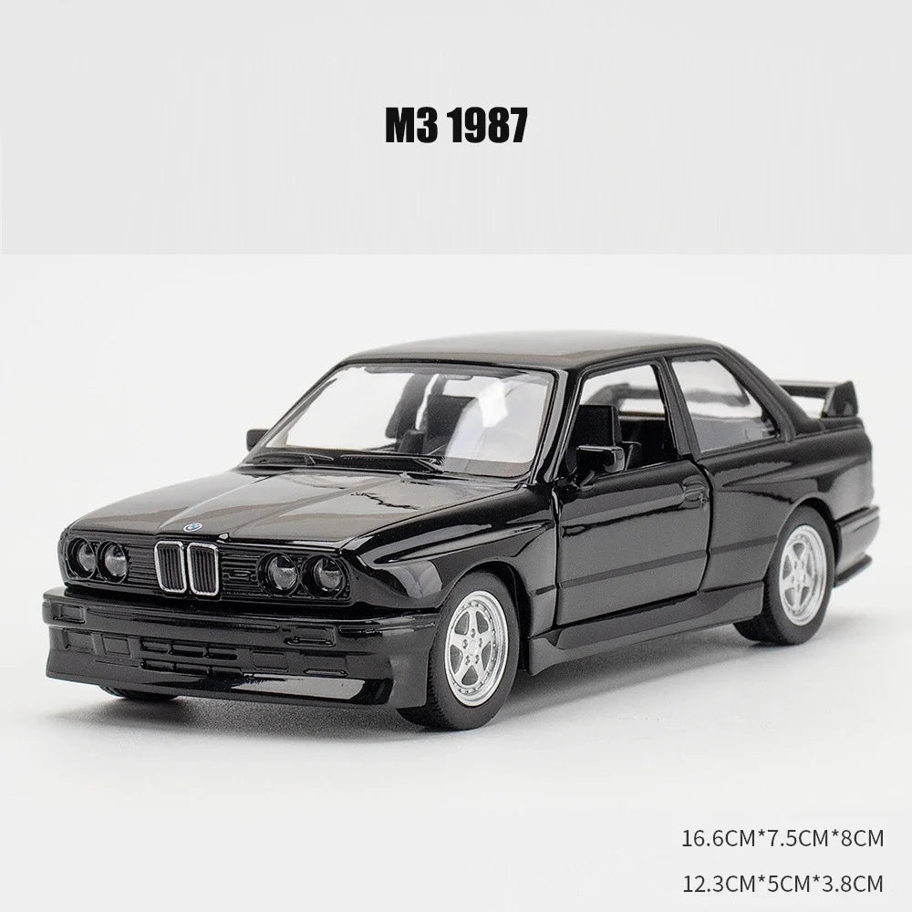 1:36 M3 1987 Diecast Alloy Car Model Metal Pull Back Simulation Car Toy Sports Car Ornament With To Open The Door For Kids Gift