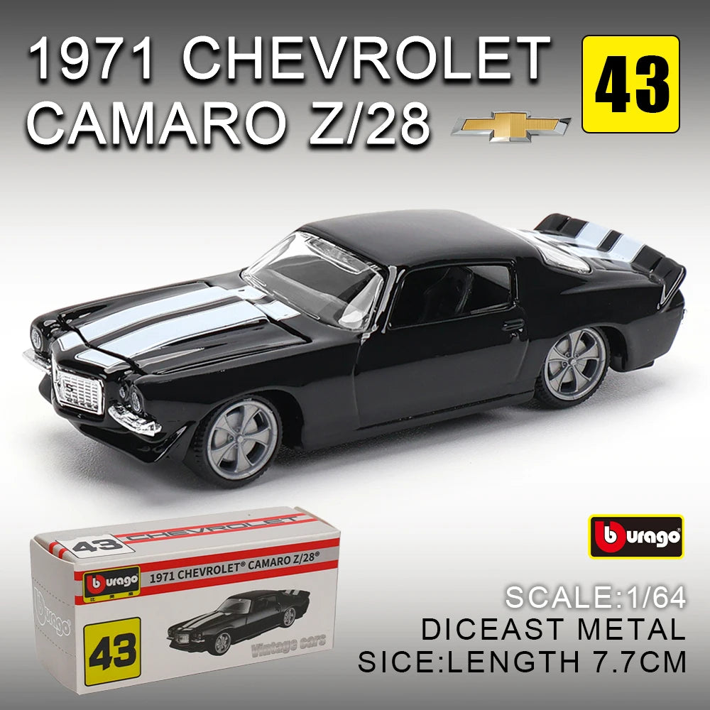Bburago 1:64 golf Porsche 911 Shelby Raventon Mustang Lamborghini Collection Series Car Die Casting Model Children's Gift Toy