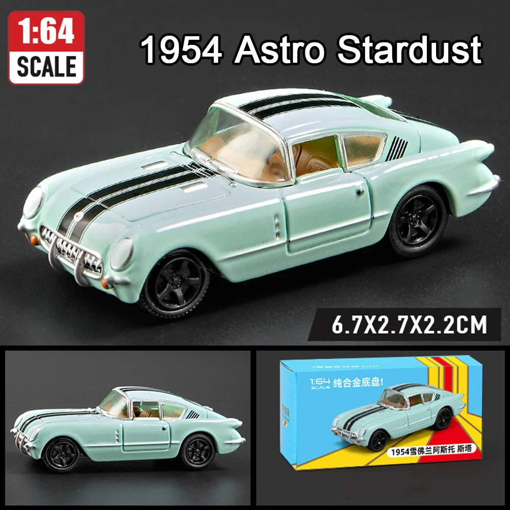 سلسلة ألعاب سيارات مصغرة من خليط معدني مصبوب بمقياس 1:64 JDM كورفيت GT500 فايربيرد دايتونا ستاردست هدايا ألعاب للأطفال
