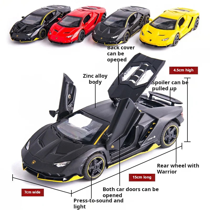 1:32 Lambor LP770 Super Sports Car Model Simulation Alloy Car Model Kids Toy Car Boys Racing Ornament Collection Pull Back