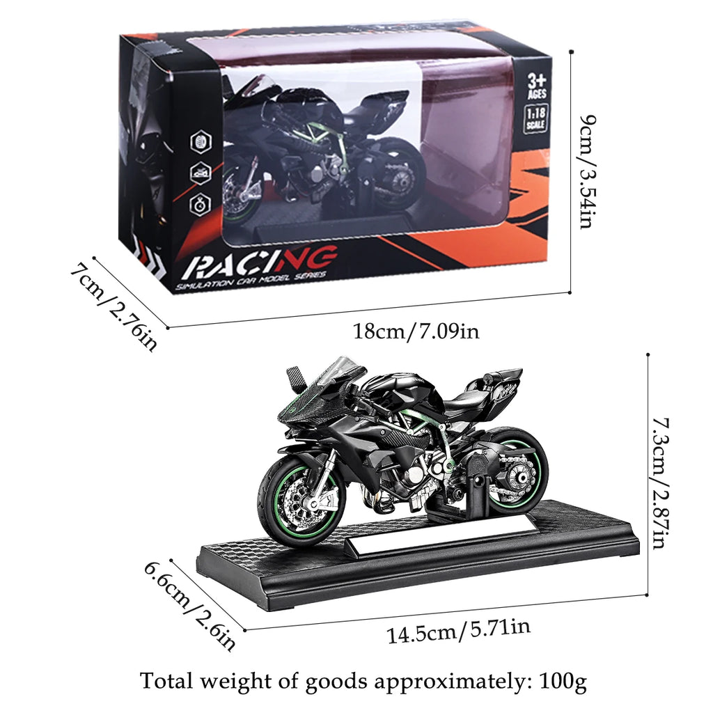 Model Diecast Motocycle Toys Ornament, 1:18/1:36 Car Rotating Rubber Rires Desktop Ornament Gifts