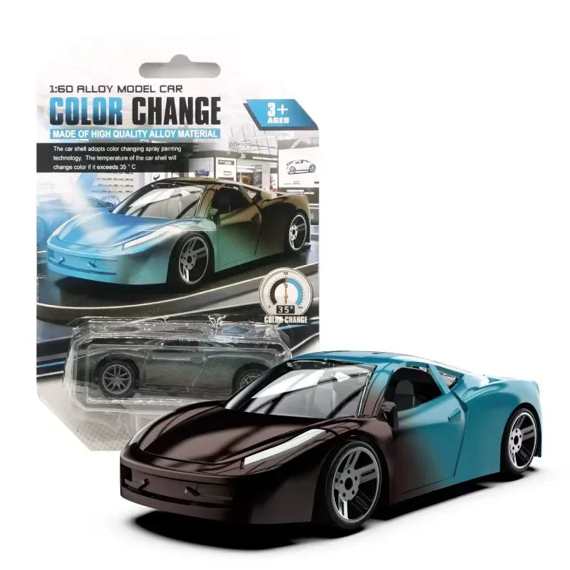 1:64 Magic Color Changing Racing Car Model Temperature Sensitive Inertia Pull Back Cars Toys Crash-Resistant Durable Boys Gift