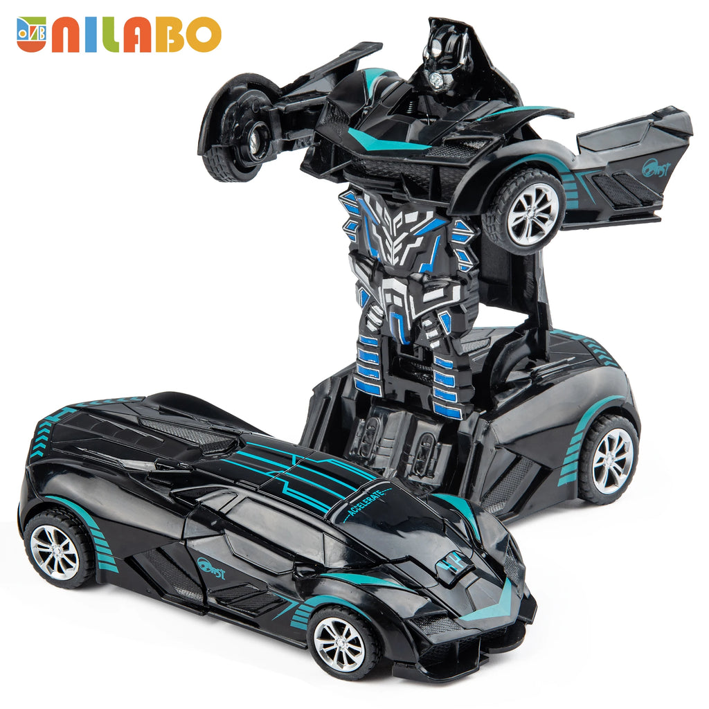Transformable Robot Sports Car Toys, No Batteries, Educational Kids Gift, Colorful Model Vehicle for Play Learning