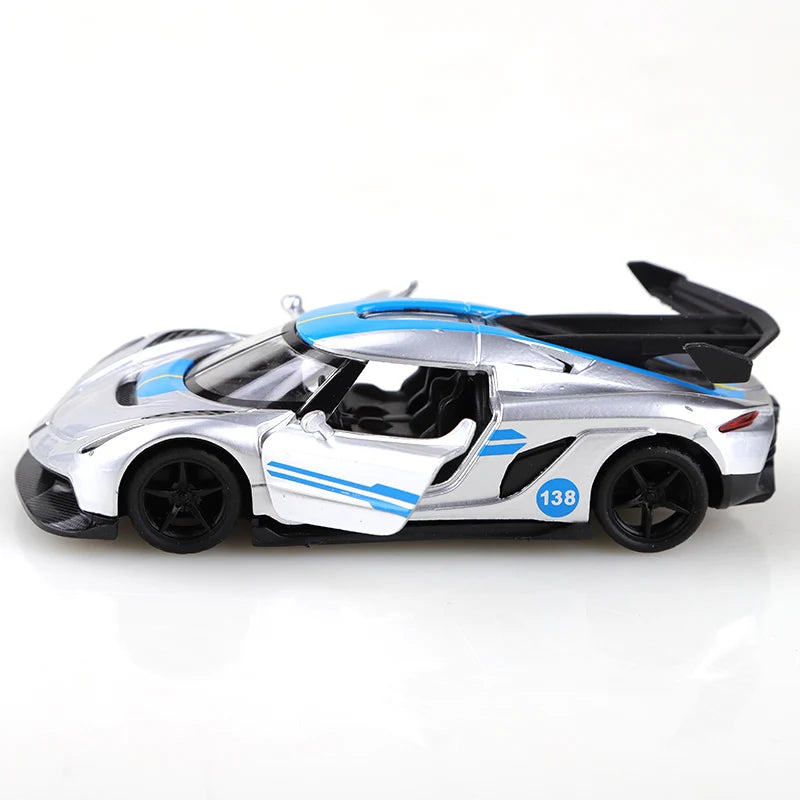 (Bagged) 1:36 scale replica racing car toy model, die-cast metal, realistic car, children's alloy car, boy's toy, car decoration