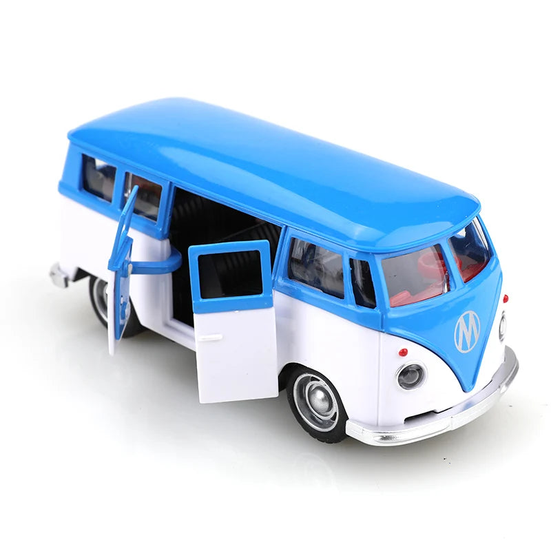 (Bagged) 1:38 Classic Alloy T1 Bus, Retro and Exquisite, a Stylish Children's Toy.