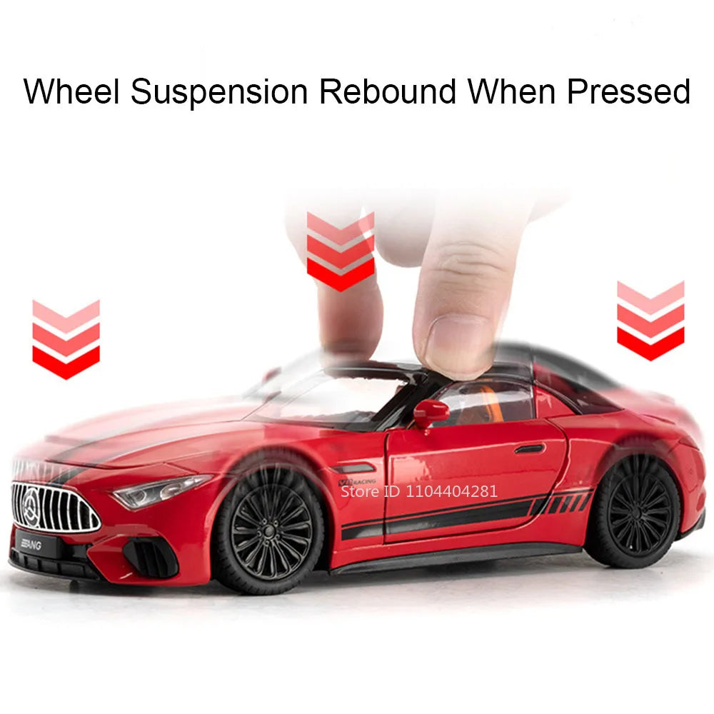 1:22 Scale SL63 G800 Model Miniature Car Toys Diecast Alloy Vehices Front Wheel Steering Sound Light Pull Back Models Adult Gift