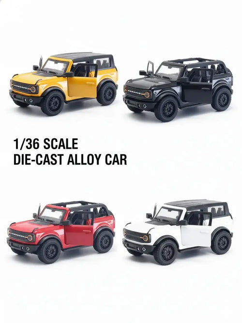 (Bagged) 1/36 New Hummer Convertible Off-Road Pullback Car - Children's Toy, Die-cast Metal, Powerful Engine