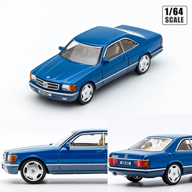 DCT 1/64 500SEC Retro German Coupe Diecast Alloy Vehicle Model with Transparent Display Box Hobby Collectible Toy Gifts