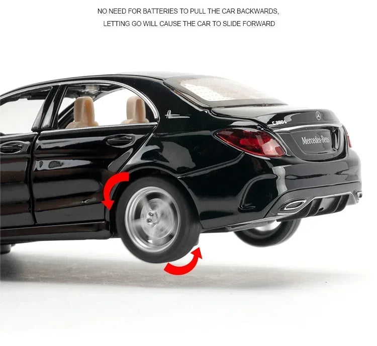 Diecast 1/32 Benz C260L Alloy Car Model Metal Toy Vehicles Miniature Voiture Children Boy Car Toy Birthday Gift  Love toys