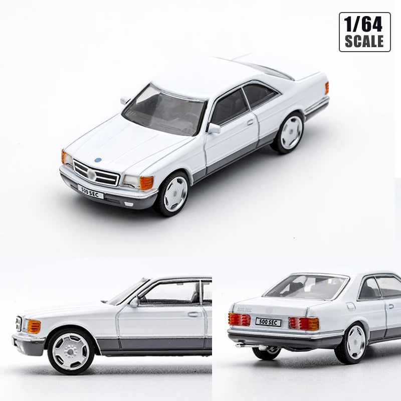 DCT 1/64 500SEC Retro German Coupe Diecast Alloy Vehicle Model with Transparent Display Box Hobby Collectible Toy Gifts